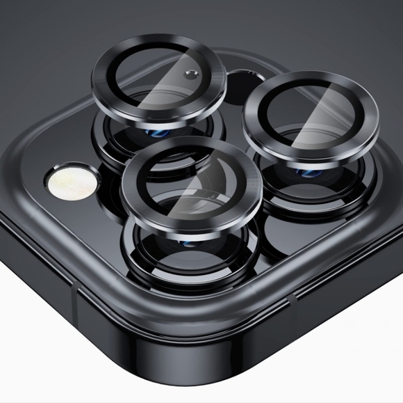 Camera lens tempered glass protector iPhone 14 Pro, 14 Pro Max Black - Picture 1 of 8
